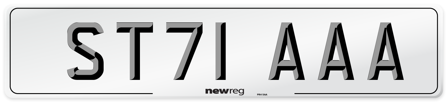 ST71 AAA Number Plate from New Reg